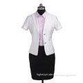 Women's white blazer, short sleeves, suitable for business, leisure, office and working environment